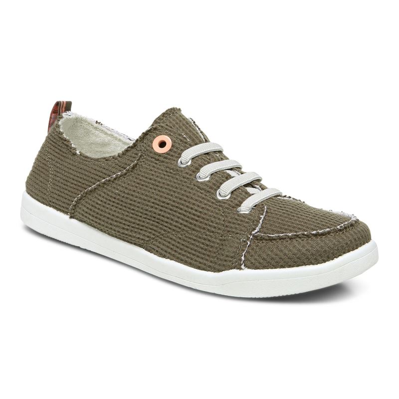 Vionic Women's Pismo Casual Sneaker - Olive Knit - Click Image to Close