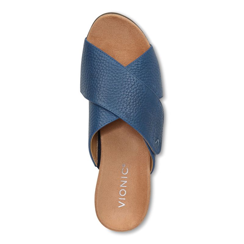 Vionic Women's Leticia Wedge Sandal - Dark Blue