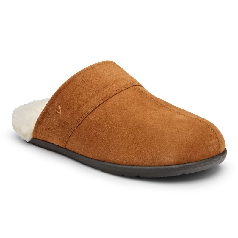 Vionic Men's Alfons Mule Slipper - Toffee Suede - Click Image to Close