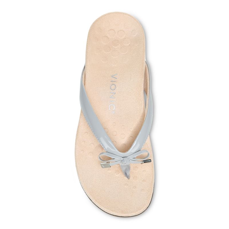 Vionic Women's Bella Toe Post Sandal - Light Grey