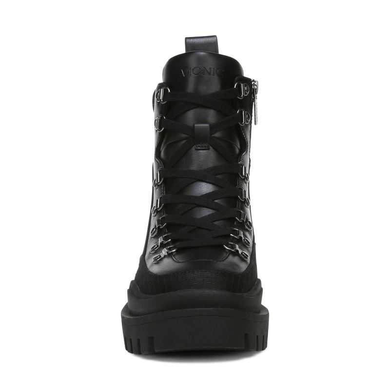 Vionic Women's Jaxen Boot - Black Leather Textile