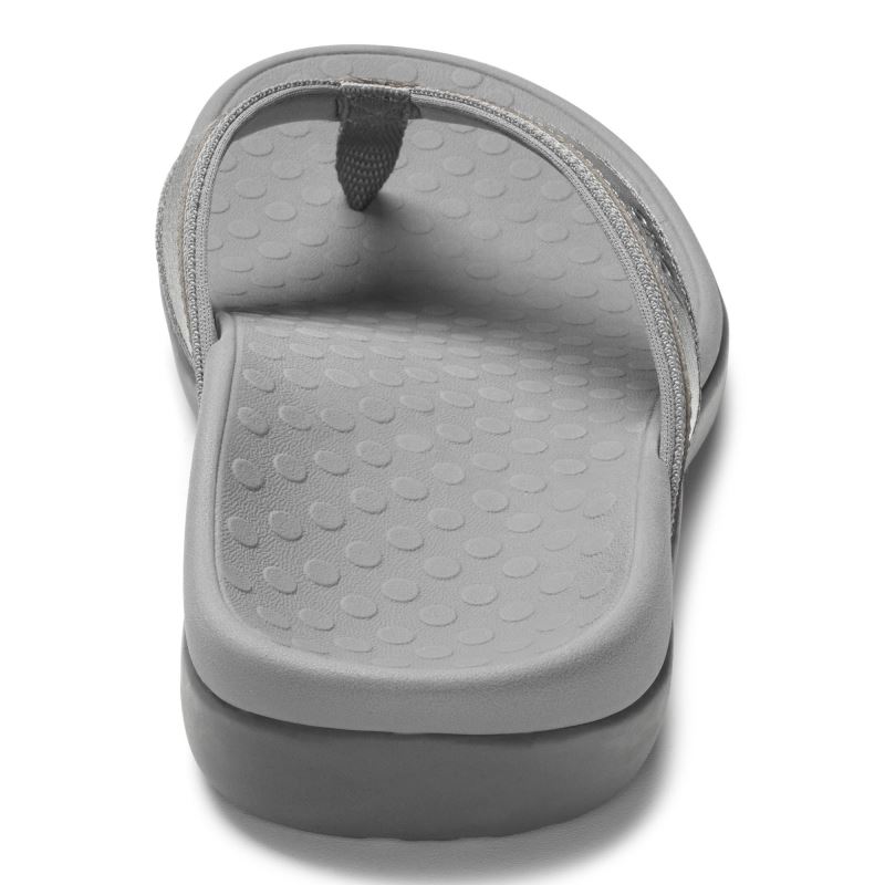 Vionic Women's Tide II Toe Post Sandal - Pewter Metallic