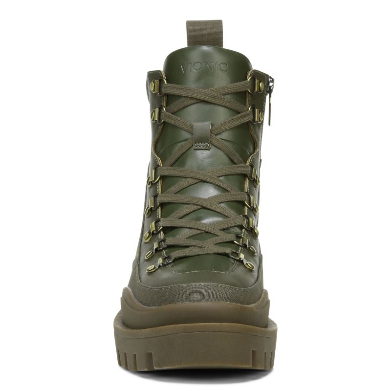Vionic Women's Jaxen Boot - Olive Leather Textile