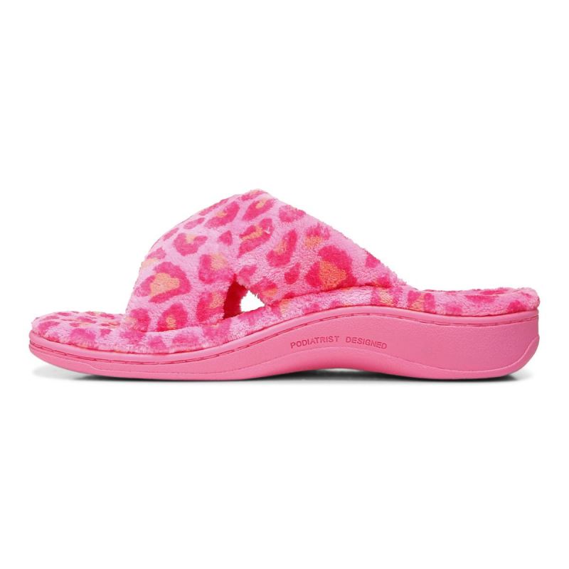 Vionic Women's Relax Slippers - Bubblegum Leopard