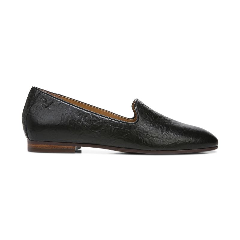 Vionic Women's Willa Slip on Flat - Black Leather