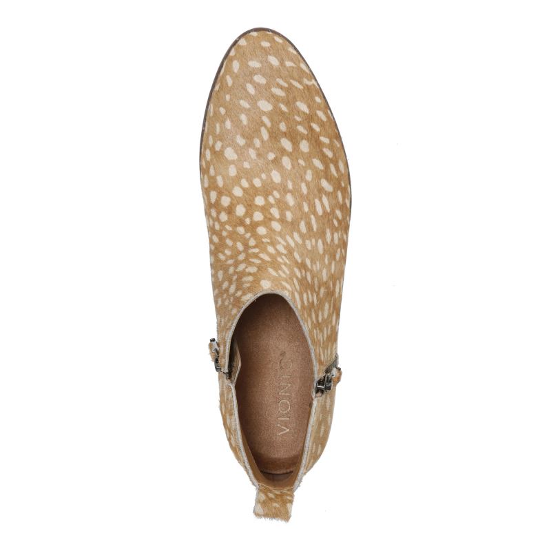 Vionic Women's Cecily Ankle Boot - Tan Deer Print