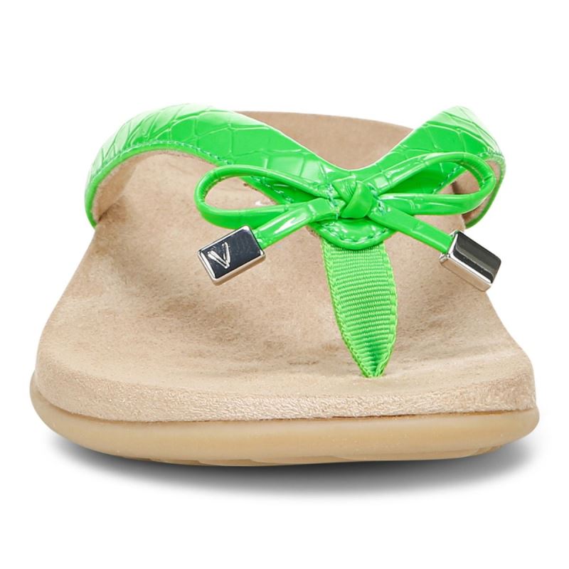 Vionic Women's Bella Toe Post Sandal - Electric Green