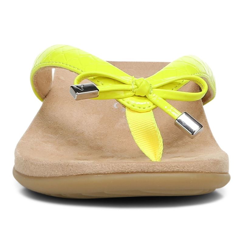 Vionic Women's Bella Toe Post Sandal - Yellow