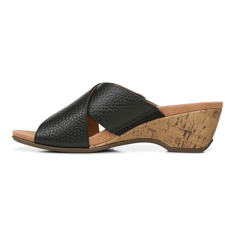 Vionic Women's Leticia Wedge Sandal - Black