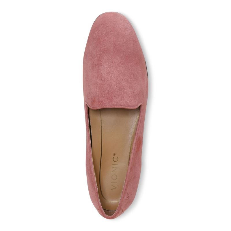 Vionic Women's Willa Slip on Flat - Dusty Cedar Suede