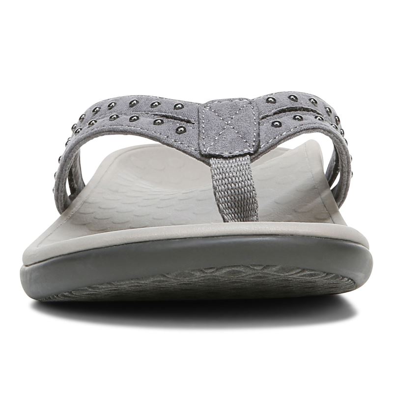 Vionic Women's Tasha Toe Post Sandal - Slate Grey