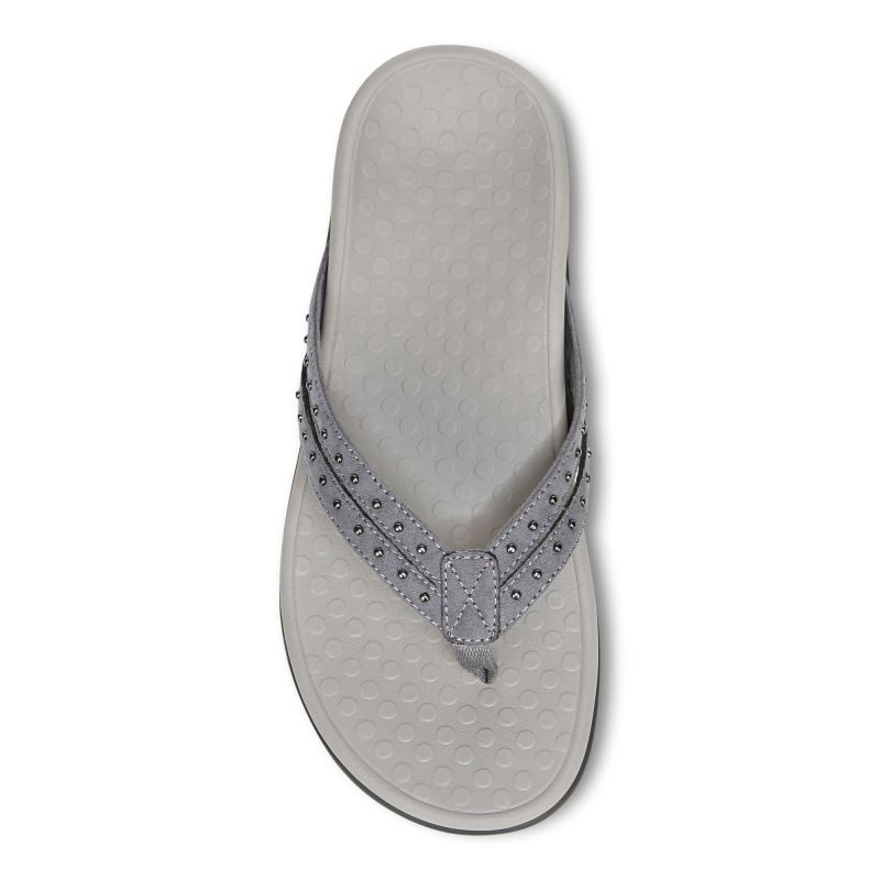 Vionic Women's Tasha Toe Post Sandal - Slate Grey