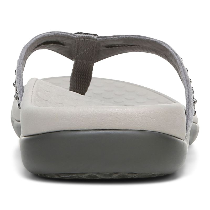 Vionic Women's Tasha Toe Post Sandal - Slate Grey
