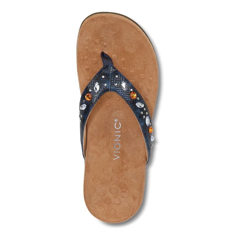 Vionic Women's Lucia Toe Post Sandal - Navy