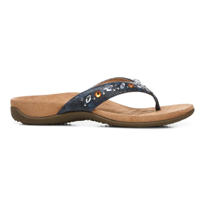 Vionic Women's Lucia Toe Post Sandal - Navy