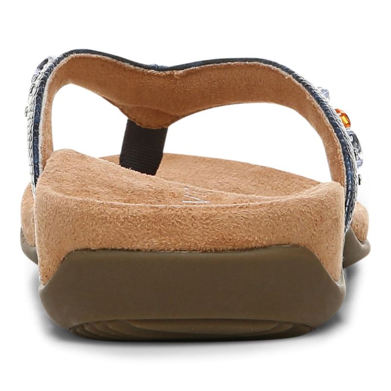 Vionic Women's Lucia Toe Post Sandal - Navy