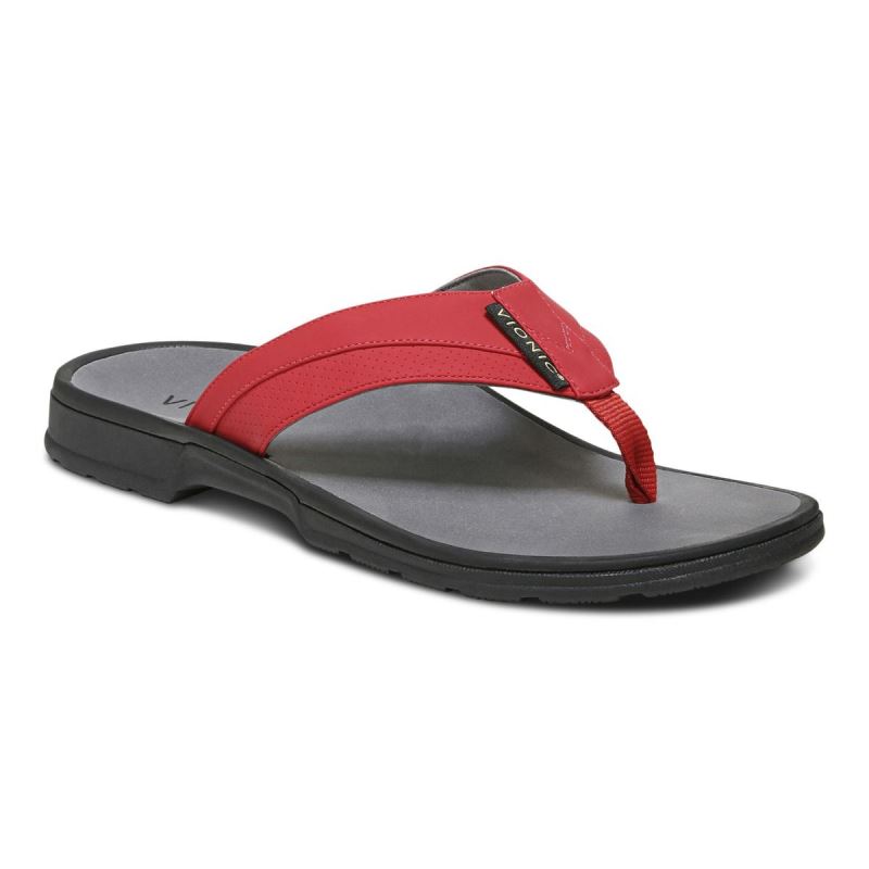 Vionic Men's Wyatt Toe Post Sandal - Red