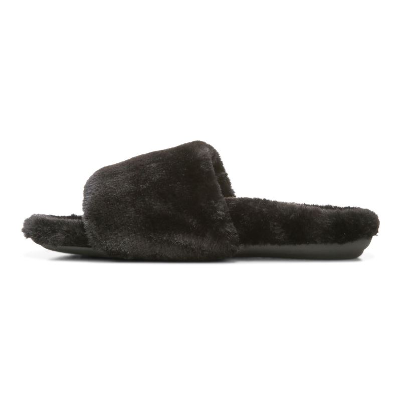 Vionic Women's Dream Plush Slipper - Black Plush