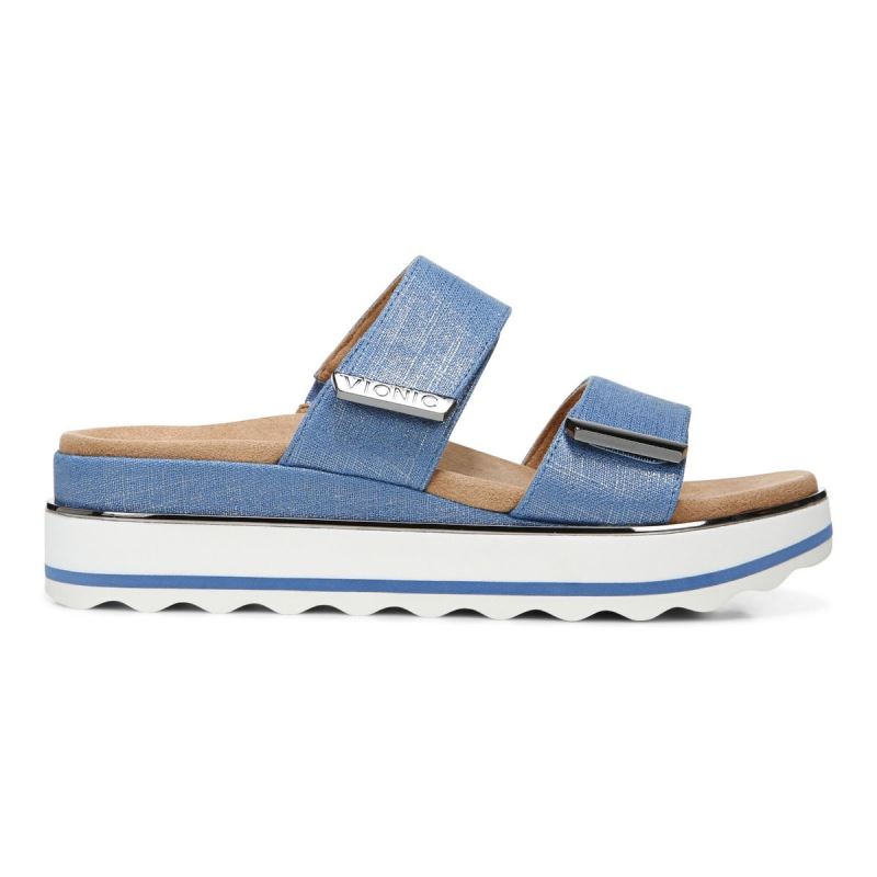 Vionic Women's Brandie Flatform Sandal - Vallarta Blue Linen