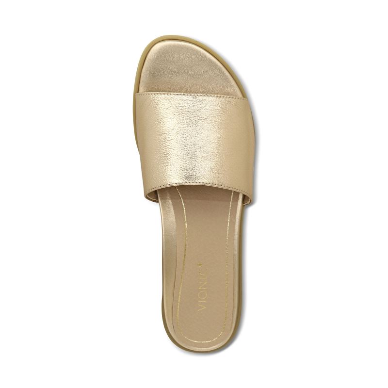 Vionic Women's Demi Slide Sandal - Gold Metallic