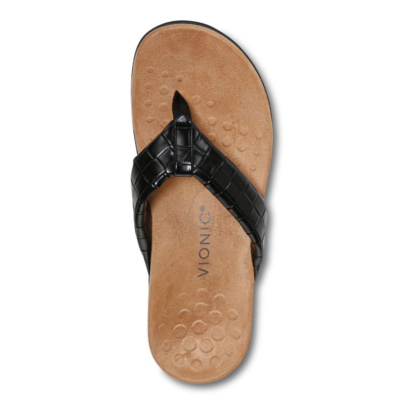 Vionic Women's Layne Toe Post Sandal - Black