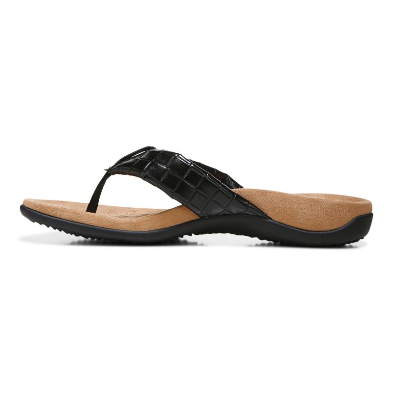 Vionic Women's Layne Toe Post Sandal - Black