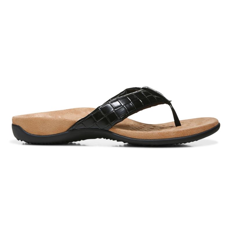 Vionic Women's Layne Toe Post Sandal - Black