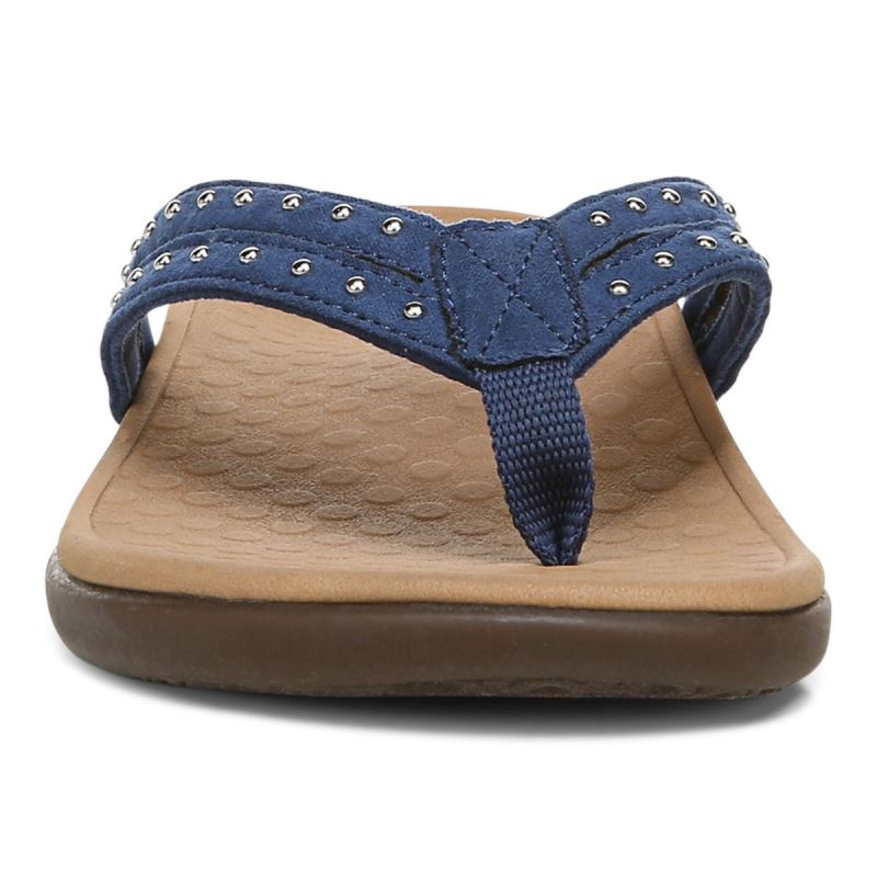 Vionic Women's Tasha Toe Post Sandal - Dark Blue