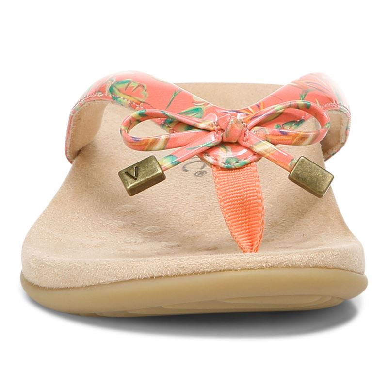 Vionic Women's Bella Toe Post Sandal - Papaya
