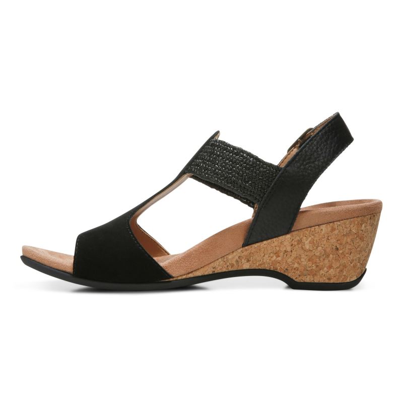 Vionic Women's Kaytie Wedge Sandal - Black
