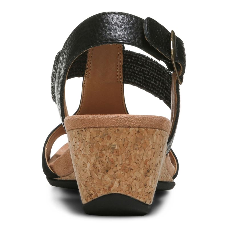 Vionic Women's Kaytie Wedge Sandal - Black