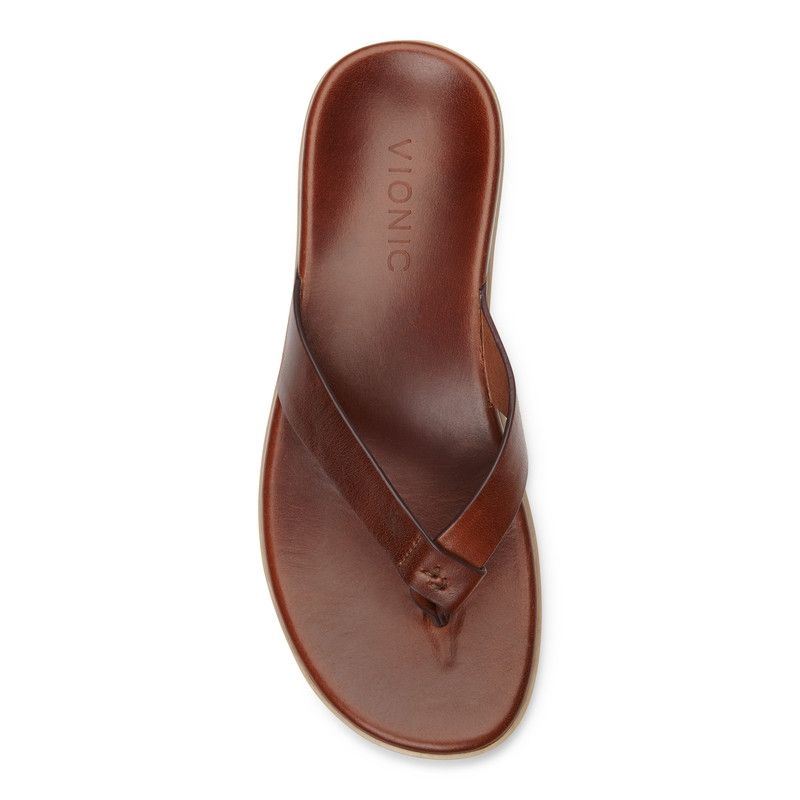 Vionic Men's Elijah Toe Post Sandal - Brown