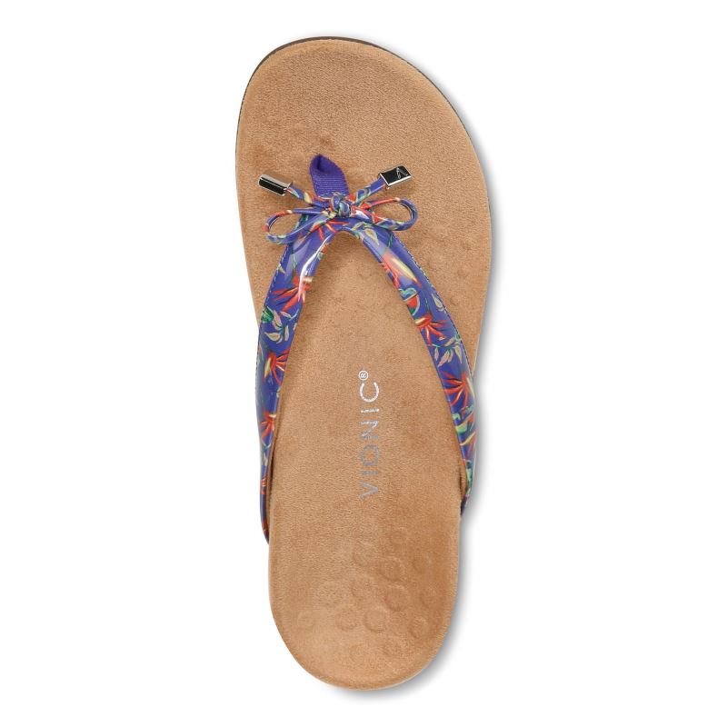 Vionic Women's Bella Toe Post Sandal - Royal Blue