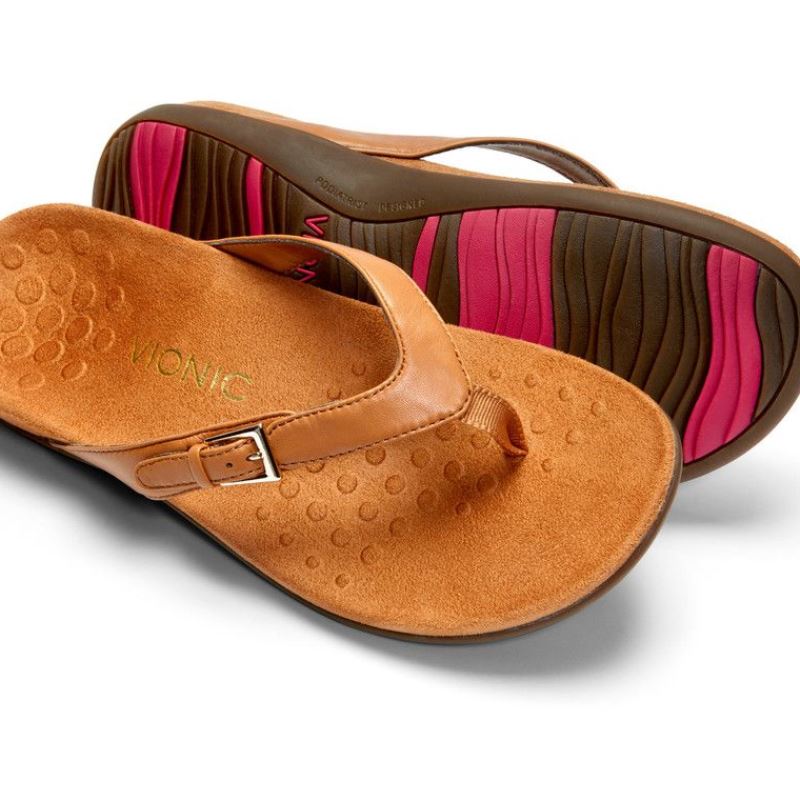 Vionic Women's Kelby Toe Post Sandal - Red