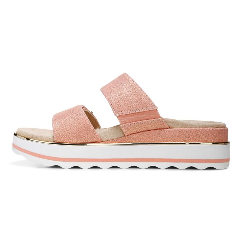 Vionic Women's Brandie Flatform Sandal - Papaya Linen