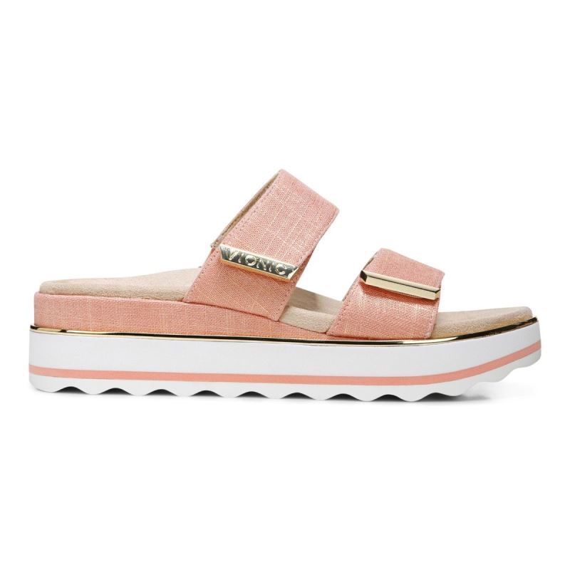 Vionic Women's Brandie Flatform Sandal - Papaya Linen