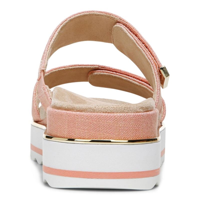 Vionic Women's Brandie Flatform Sandal - Papaya Linen