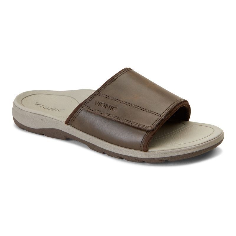 Vionic Men's Stanley Slip On Sandal - Brown Vionic Men's Stanley Slip On Sandal - Brown