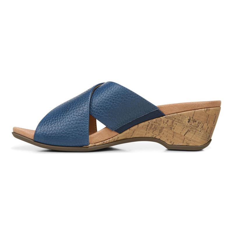 Vionic Women's Leticia Wedge Sandal - Dark Blue