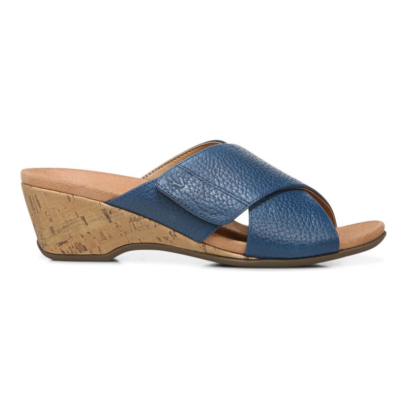 Vionic Women's Leticia Wedge Sandal - Dark Blue