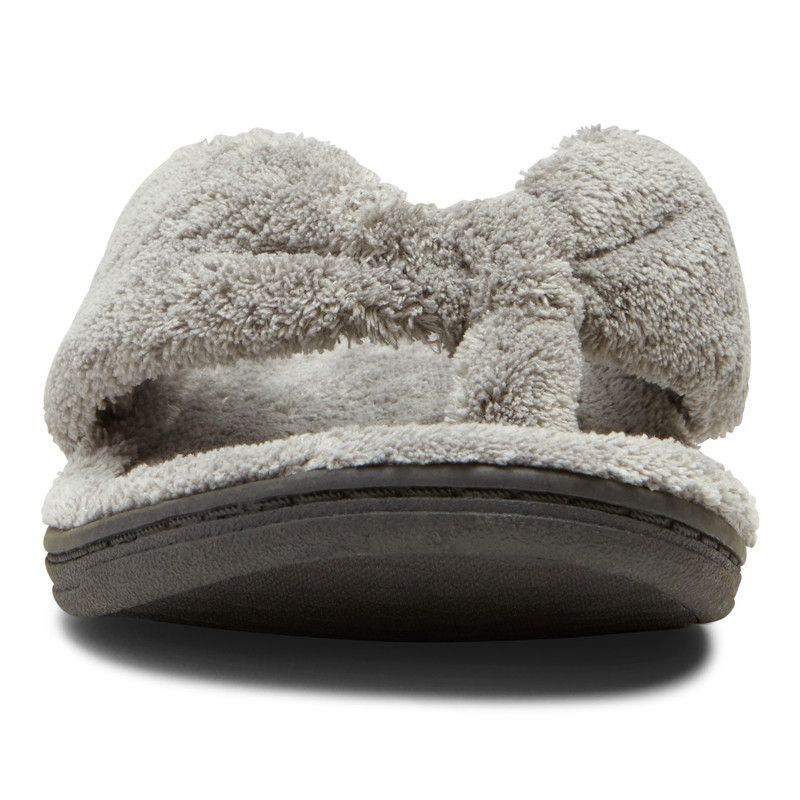 Vionic Women's Gracie Toe Post Slipper - Light Grey