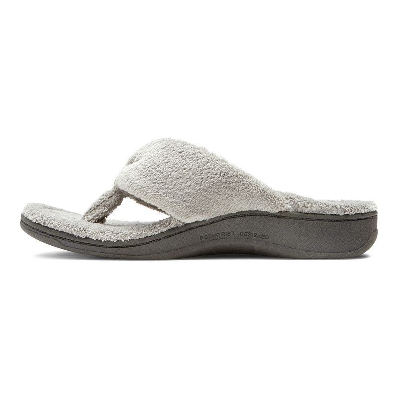 Vionic Women's Gracie Toe Post Slipper - Light Grey