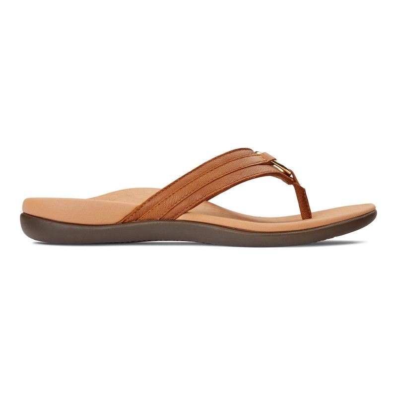 Vionic Women's Tide Aloe Toe Post Sandal - Mocha Leather