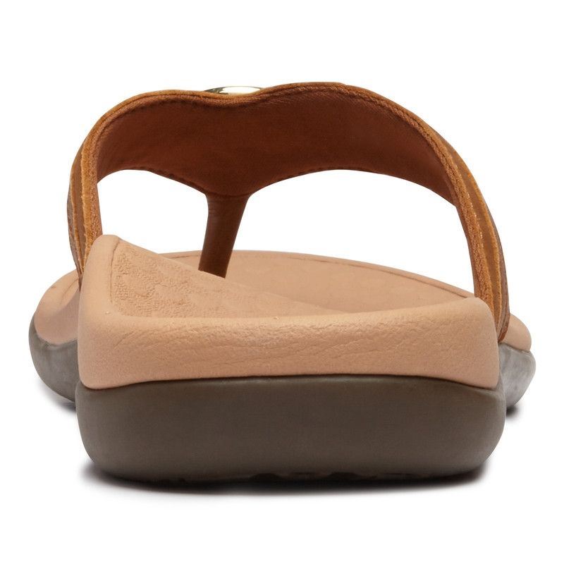 Vionic Women's Tide Aloe Toe Post Sandal - Mocha Leather