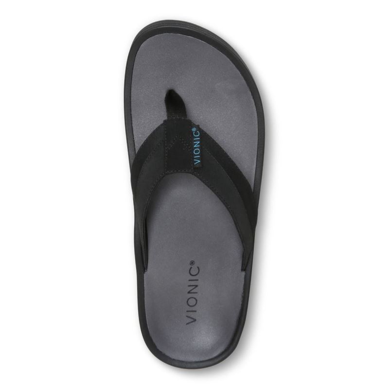 Vionic Men's Wyatt Toe Post Sandal - Black