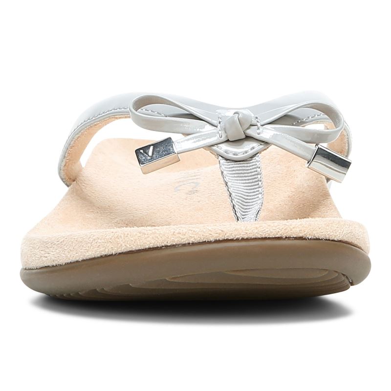 Vionic Women's Bella Toe Post Sandal - Light Grey
