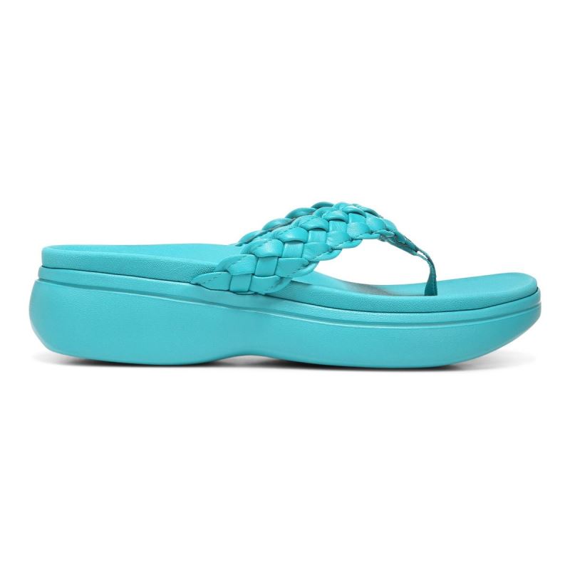 Vionic Women's Kenji Platform Sandal - Lake Blue
