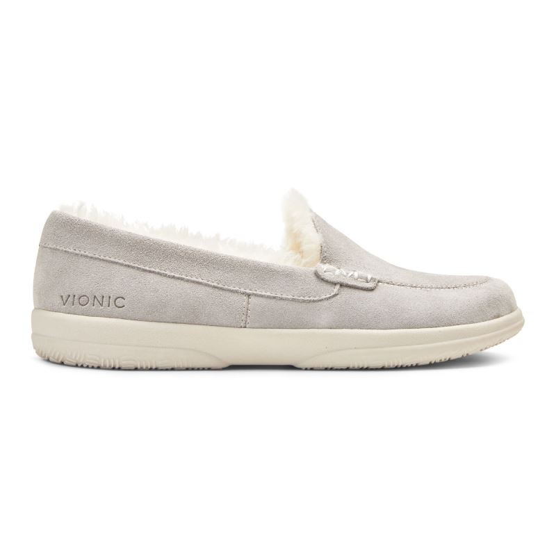 Vionic Women's Lynez Slipper - Light Grey Suede
