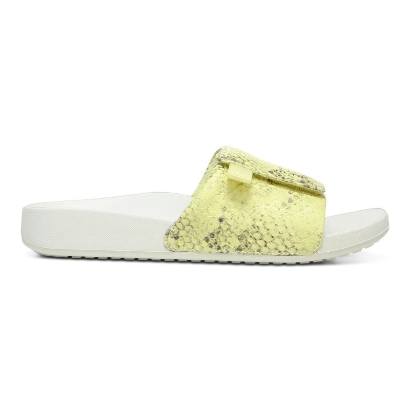 Vionic Women's Keira Slide Sandal - Citrine Snake