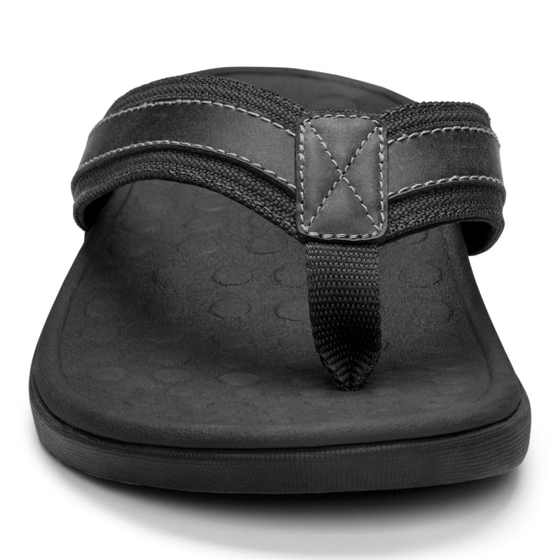 Vionic Men's Tide Toe Post Sandal - Black
